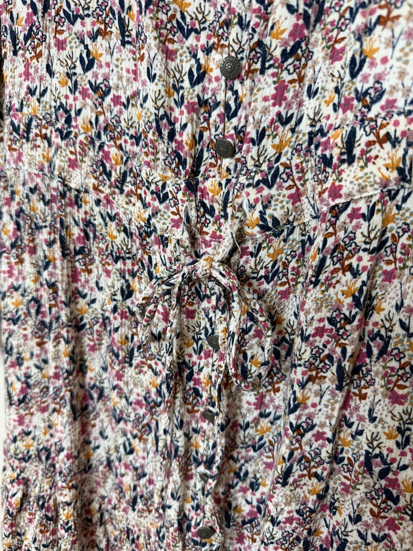 Small Floral Tiered Midi Dress