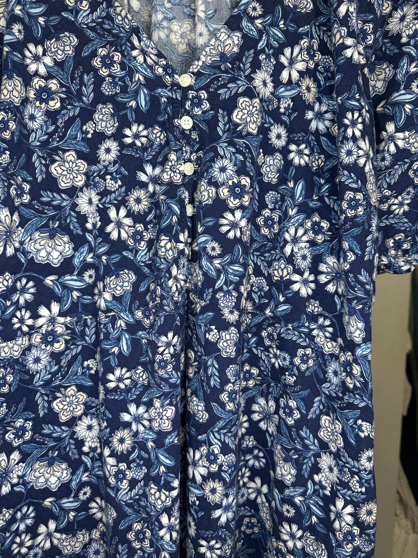 XXL Floral Blue Maxi Dress