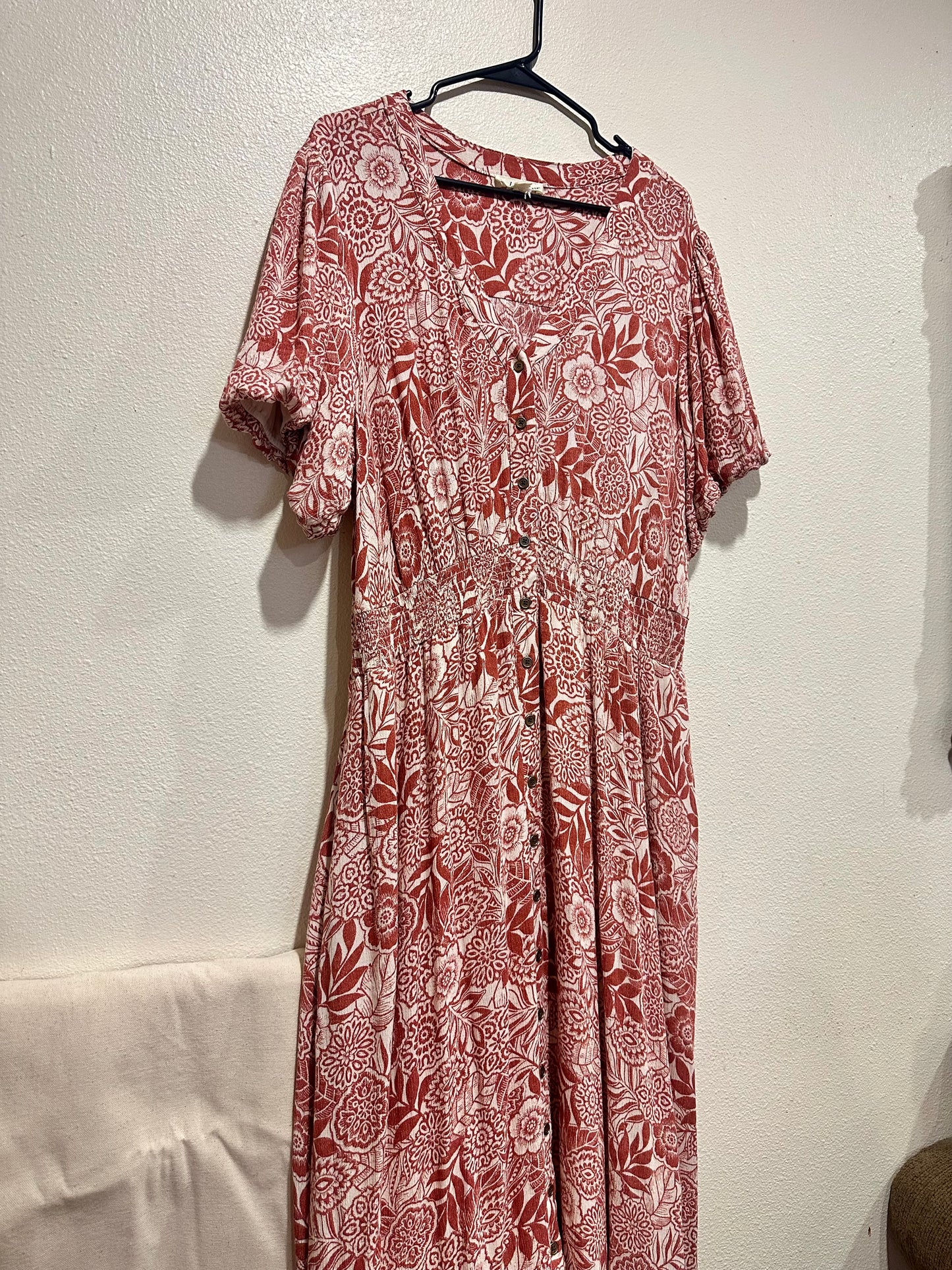 2X Rust Floral Dress