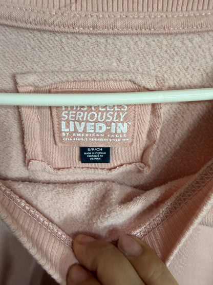 Small Dust Pink Big Hug Crewneck Oversized Sweatshirt