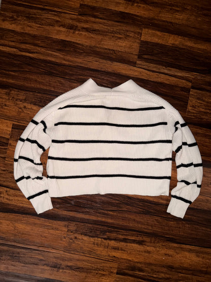 XS/S Universal Thread White Black Striped Oversized Cardigan