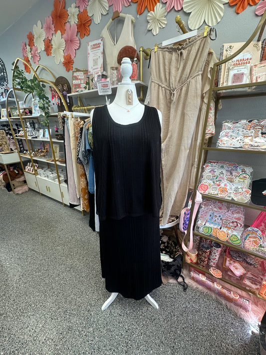 NWT XXL Black Tank/Skirt Set