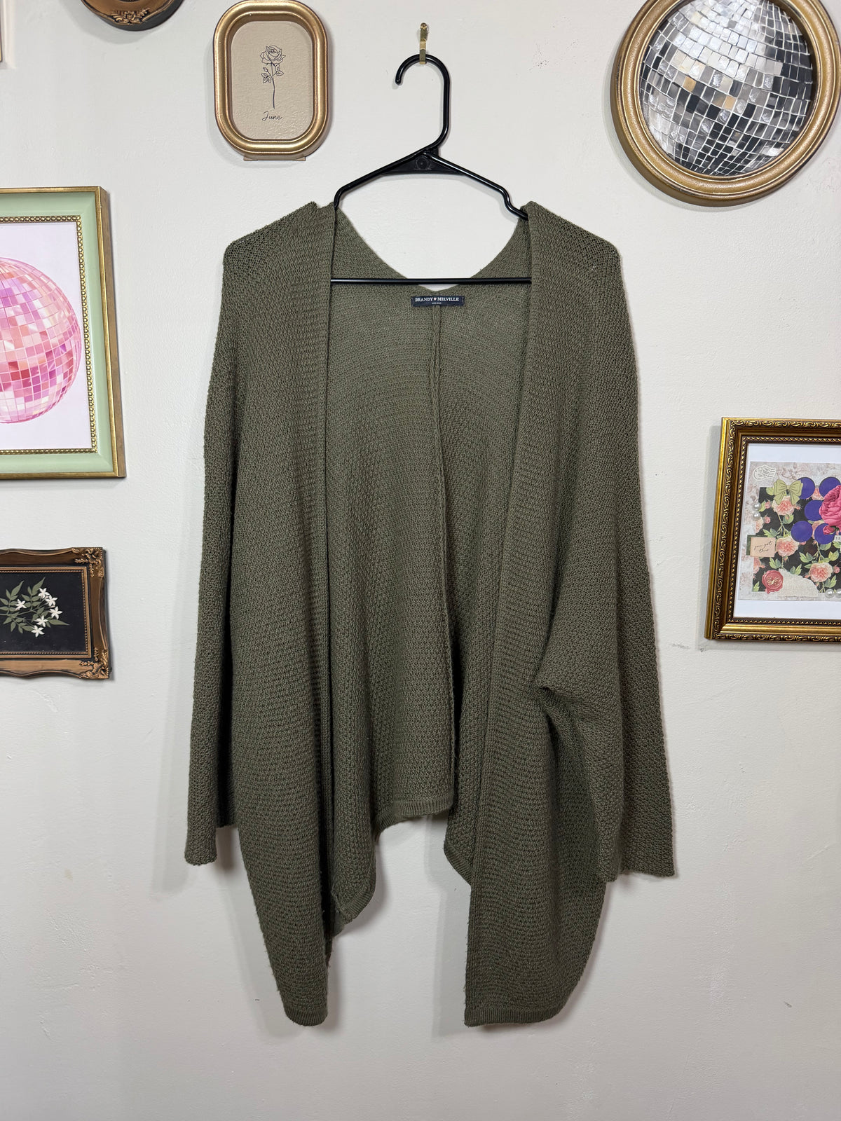 OS (S-XL) Green Knit Cardigan