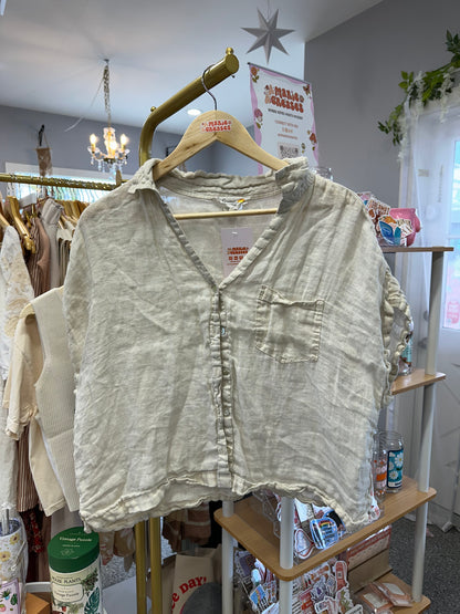 XL Linen Crop Top