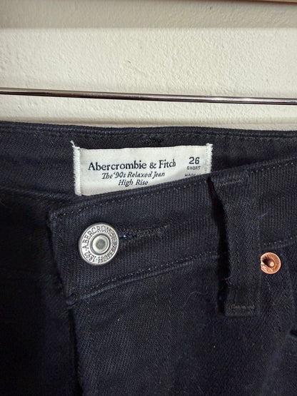 Size 26 A&F Black 90s Relaxed Hi Rise Jean
