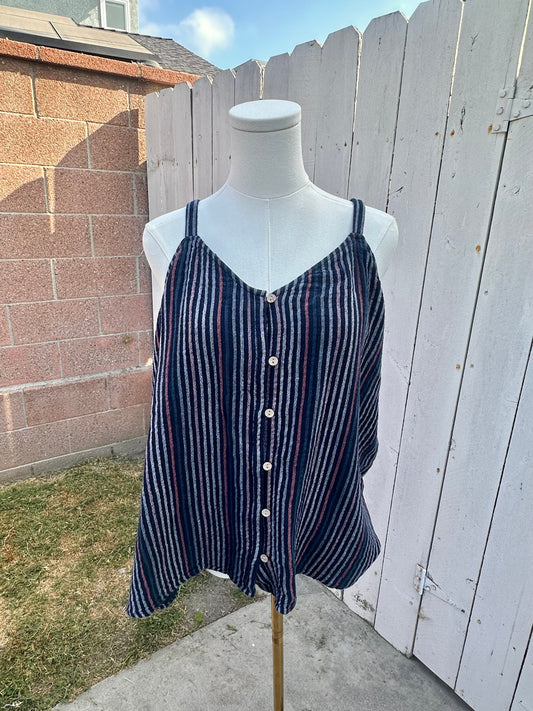 XL Stripe Gauze Tank