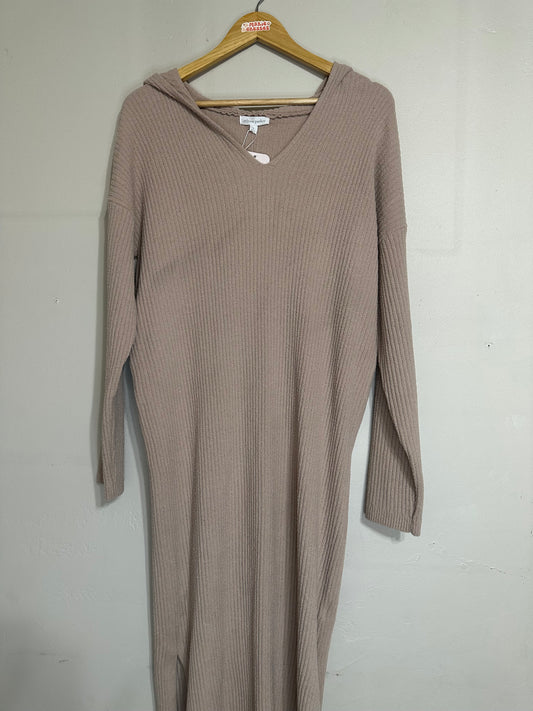 NWT XL Tan Sweater Dress w/ Hoodie