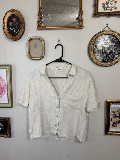 Large Linen Cropped Top