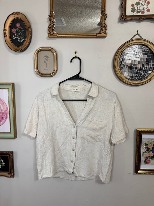 Large Linen Cropped Top