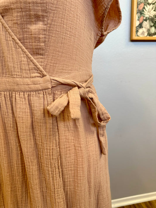 Large Tan Wrap Dress
