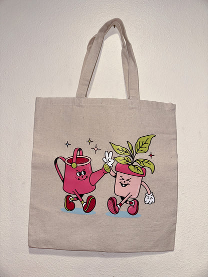 Retro Plants Tote Bag