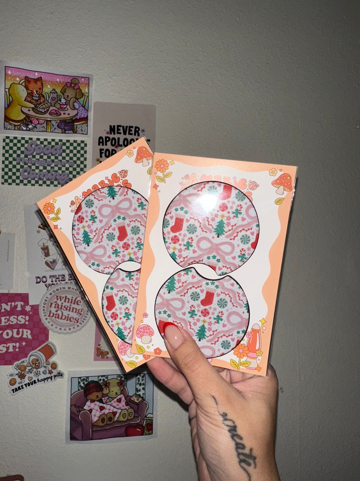 Coquette Christmas Car Coaster