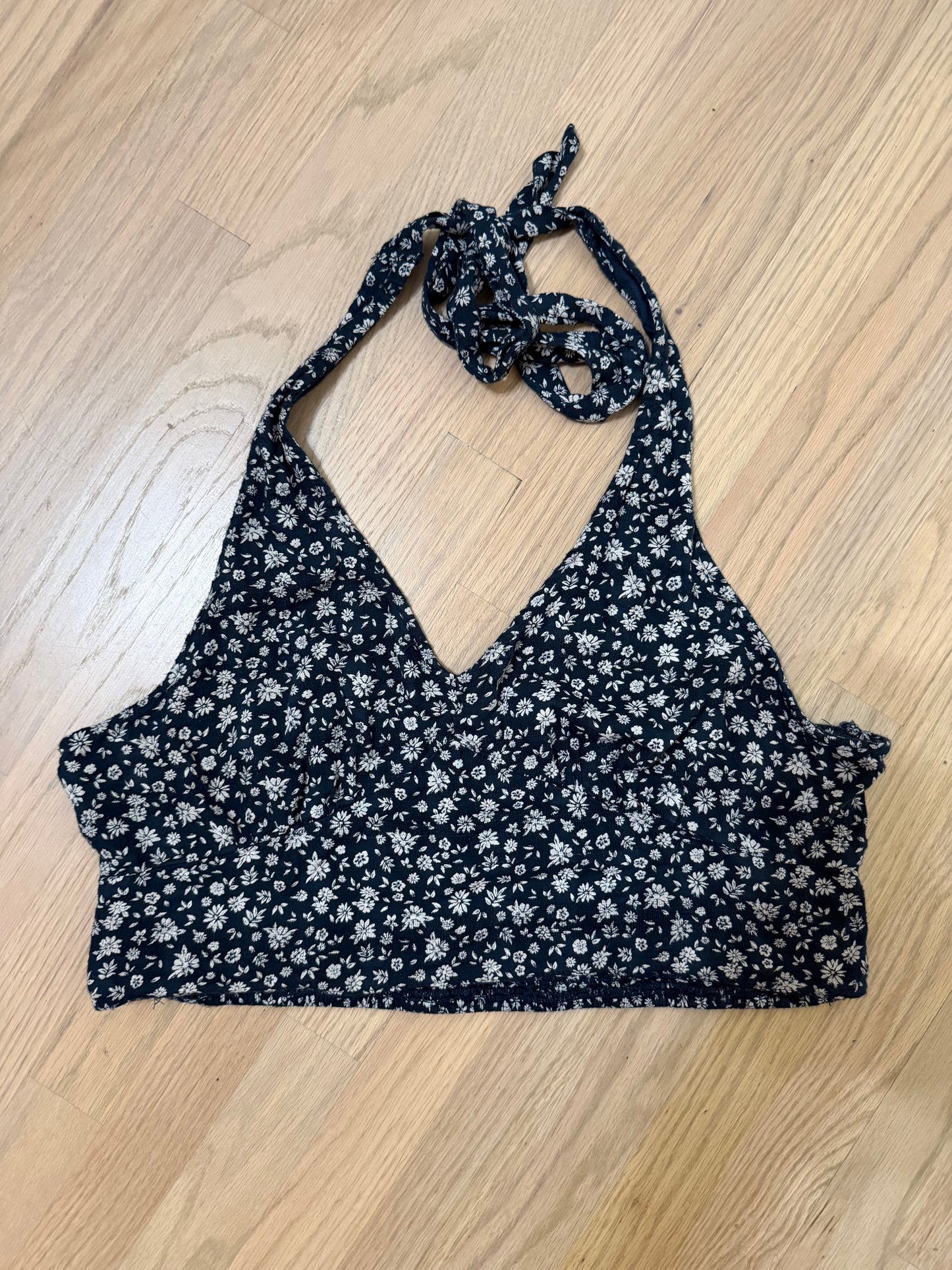 Large Blue Floral Halter