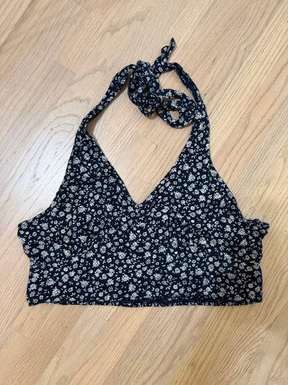 Large Blue Floral Halter