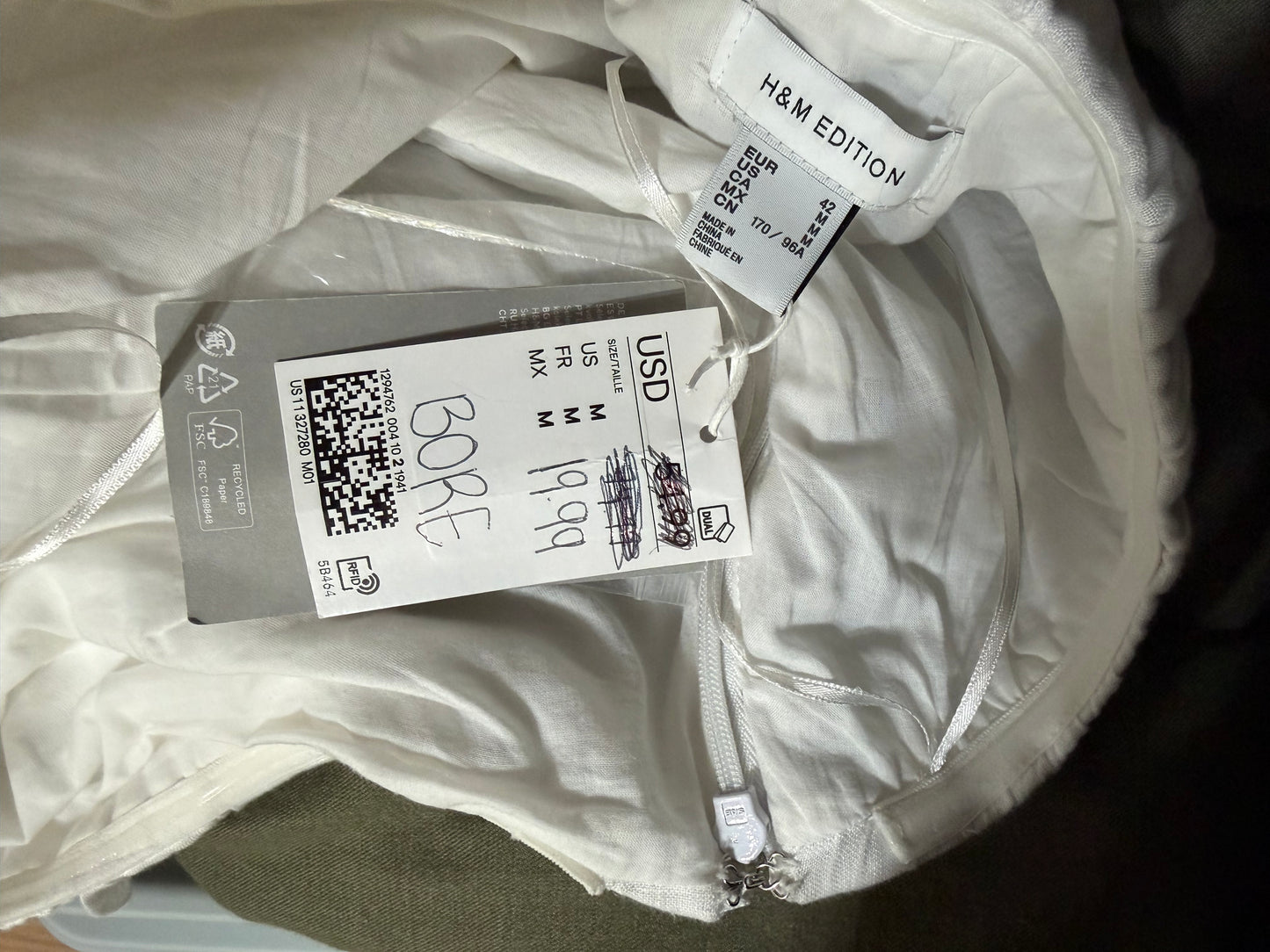Medium NWT Linen Strapless Mini Dress