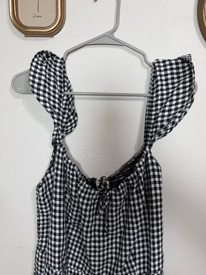 Size 16 Black White Gingham Midi Dress