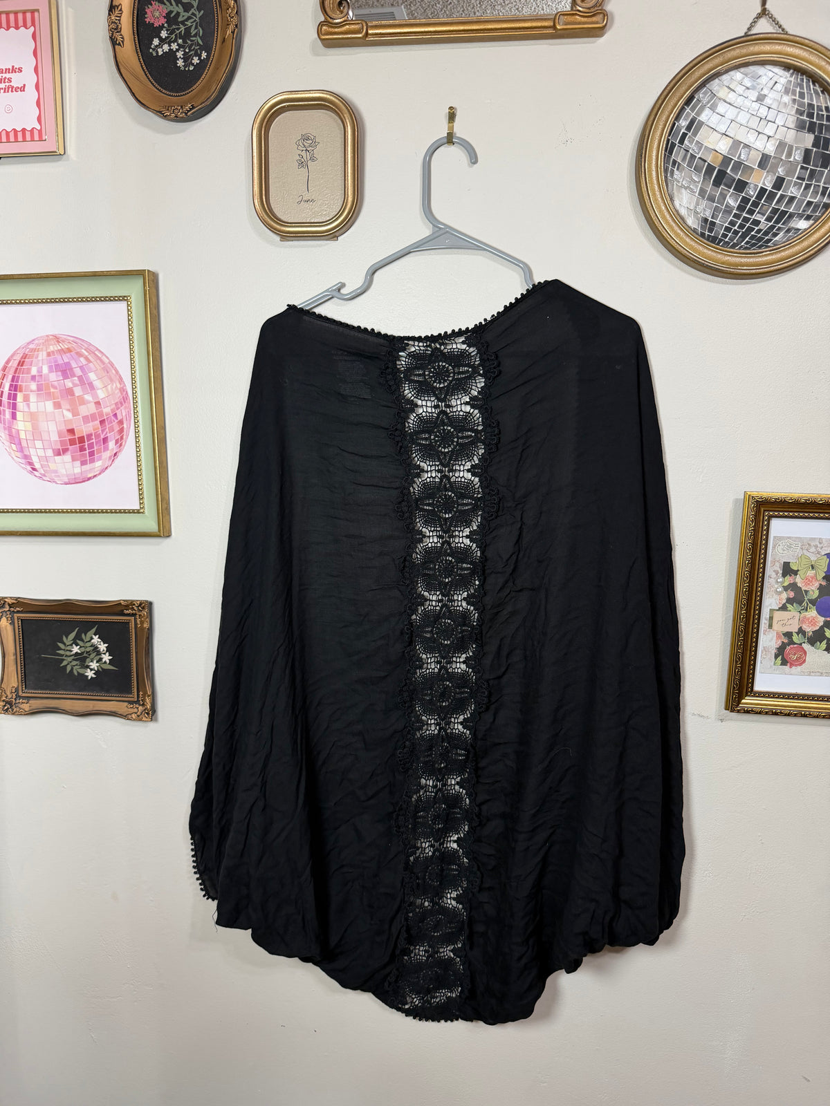 OS (S-XL) Black Boho Kimono