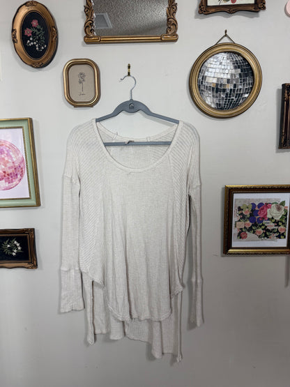 Medium Cream Waffle Knit Long Sleeve