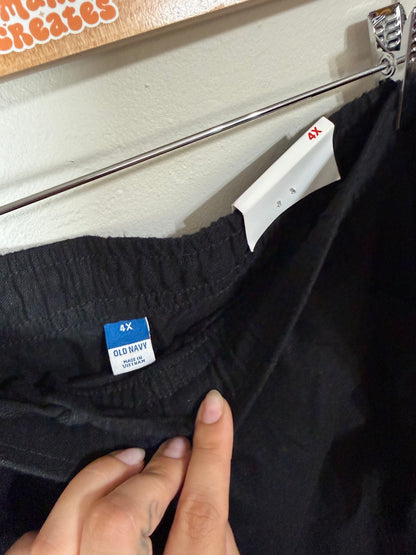 4x NWT Black Linen Wide Leg Pants