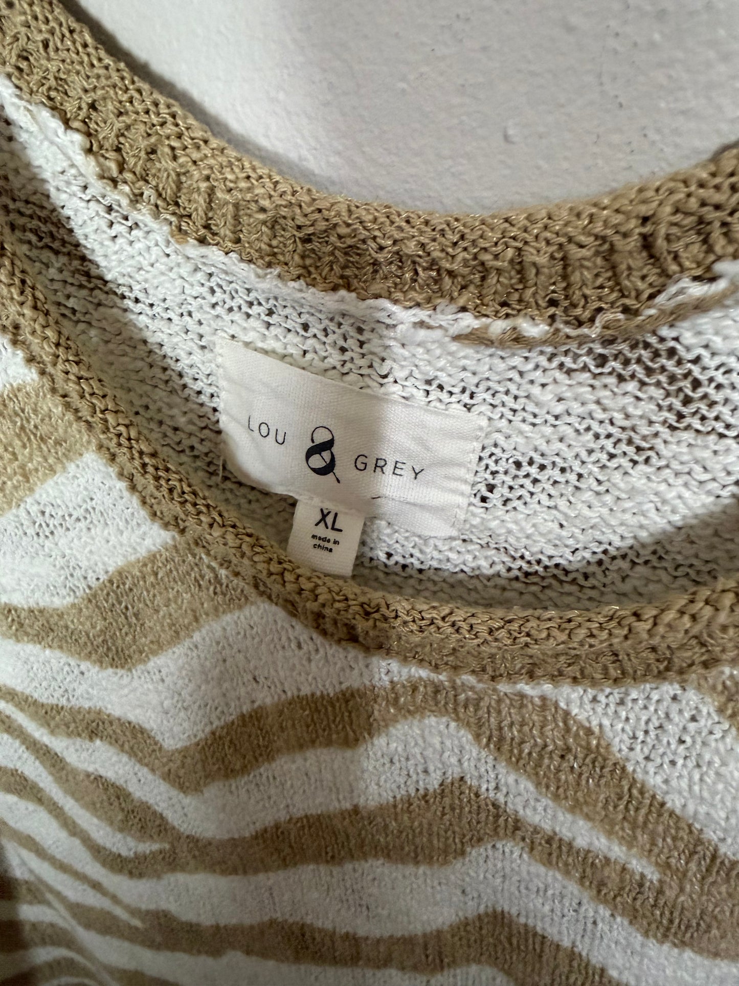 XL Neutral Zebra Print Sweater Tank