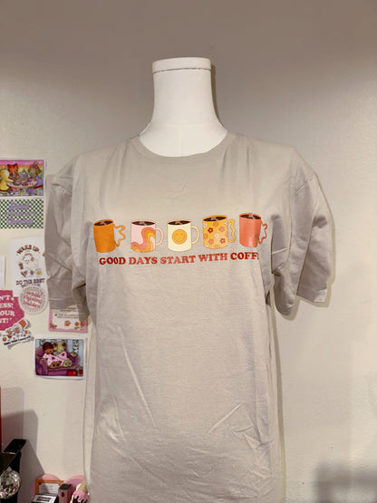 Good Days Start With Coffee Tee - Medium
