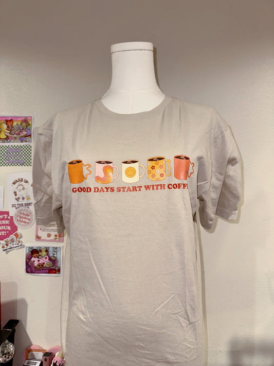Good Days Start With Coffee Tee - Medium