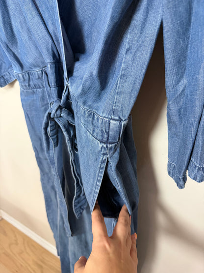 Large Chambray Tie Jumpsuit