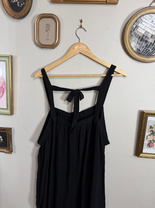 4x Black Maxi Dress w tie in back
