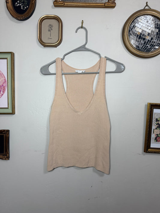 Small Tan Ribbed Tank Top
