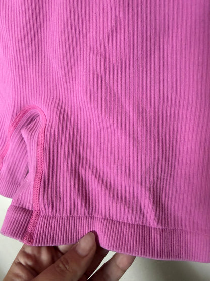 Medium Hot Pink Ribbed Biker Shorts