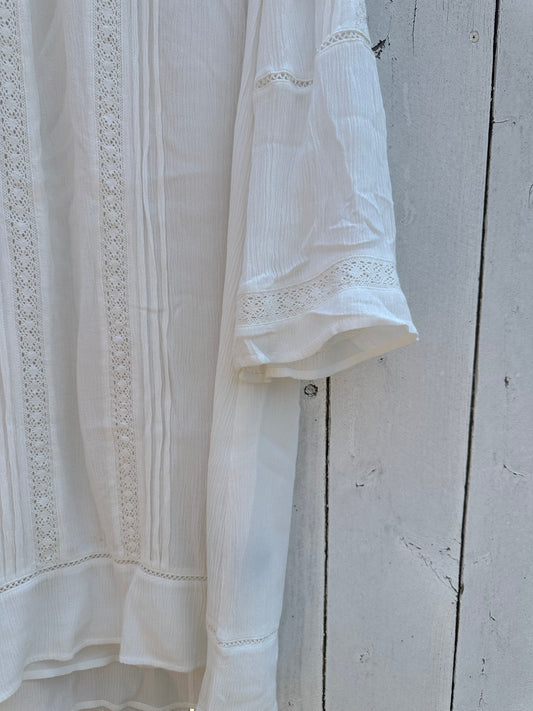 Large White Flare Sleeve Dress
