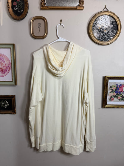 Small Offline Flower Cream Sweater Hoodie