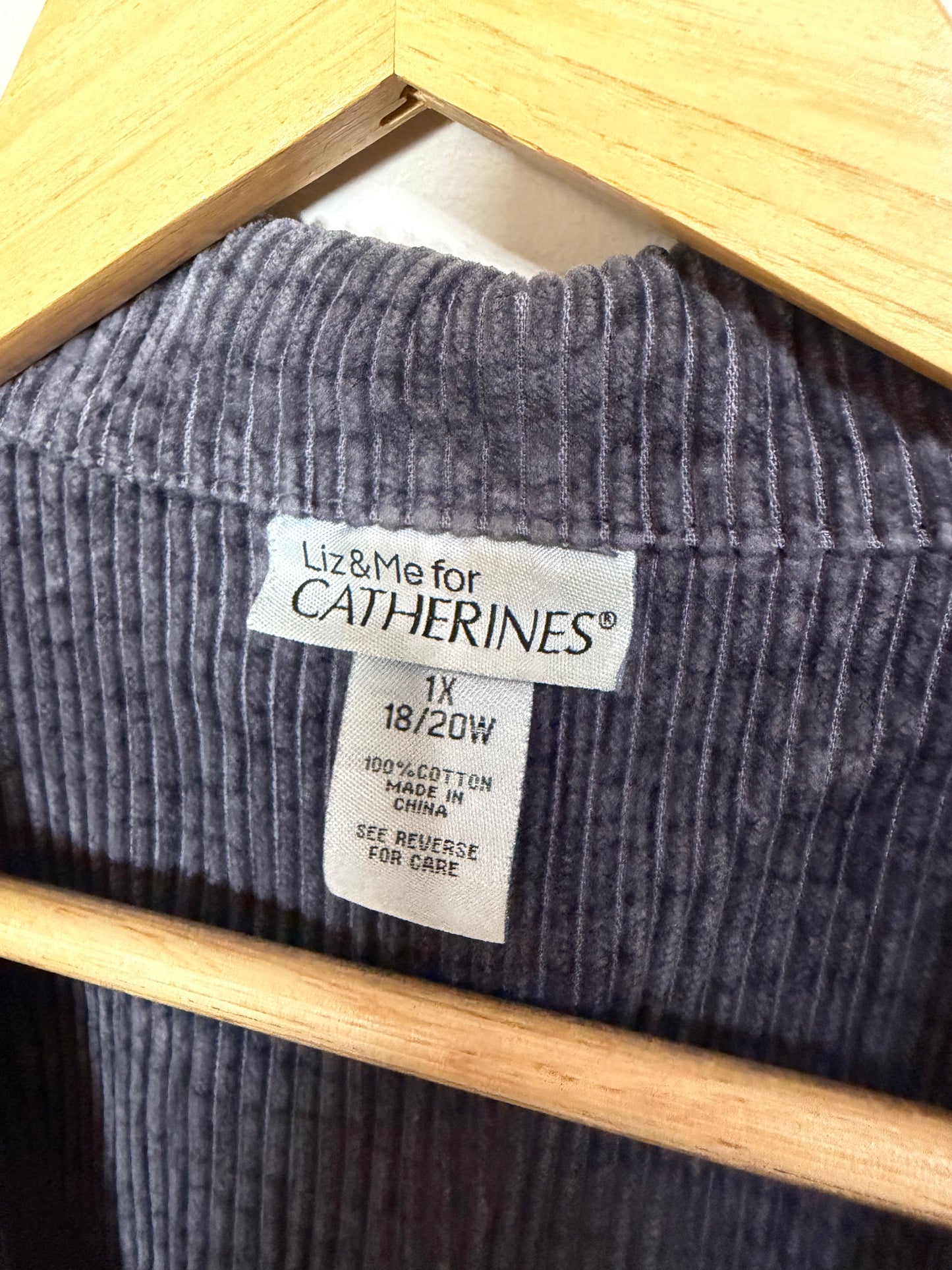 1x Blue Grey Corduroy Shaket