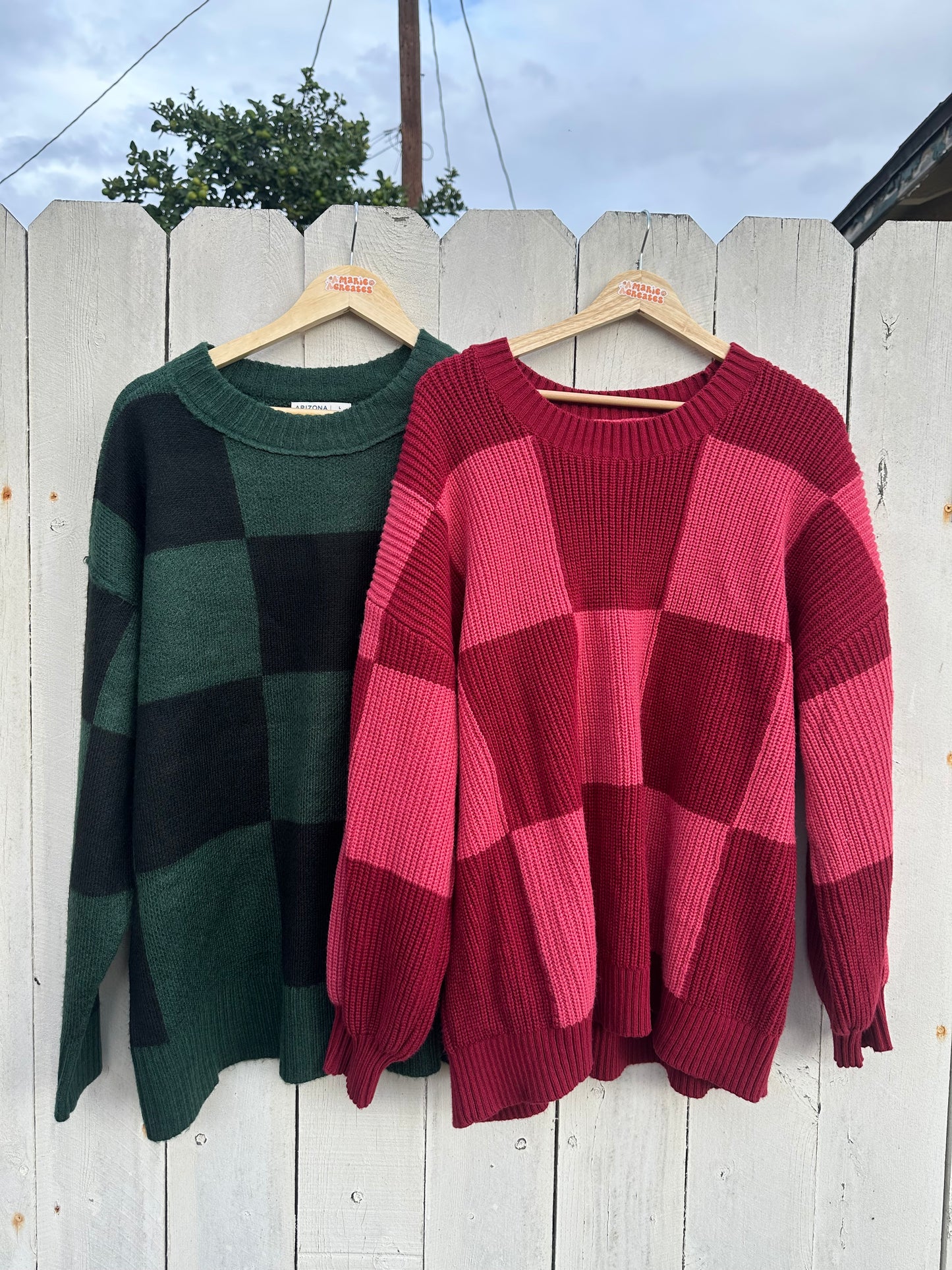 Large Green Checkered Sweater