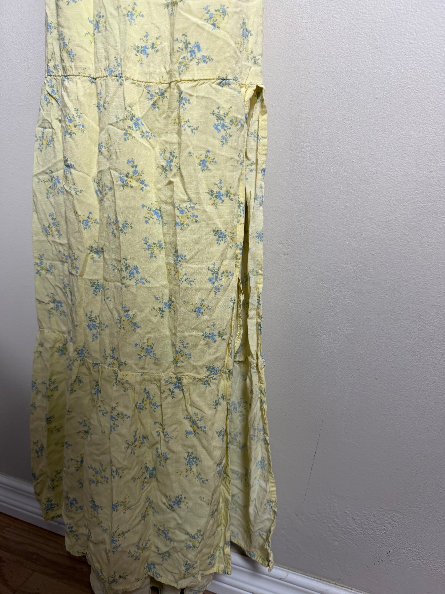 XL Yellow Maxi Dress w/ Criss Cross Tie Back