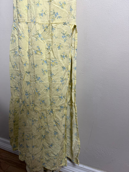 XL Yellow Maxi Dress w/ Criss Cross Tie Back