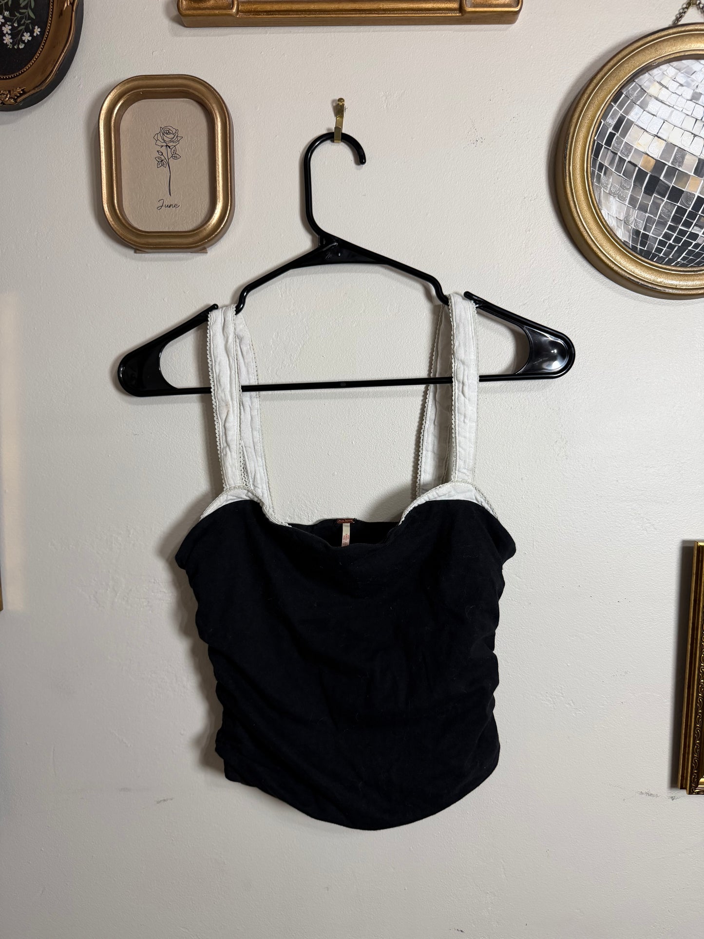 Small Free People Two Toned Ruched Tank Top