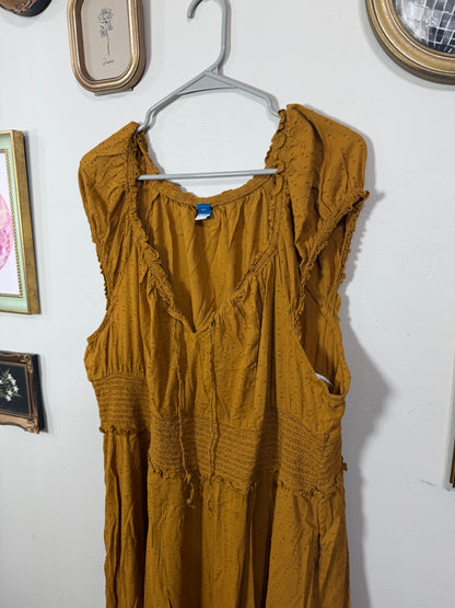XXL Mustard Boho Maxi Dress
