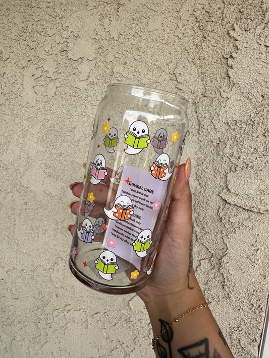 Bookish Ghost Glass Cup