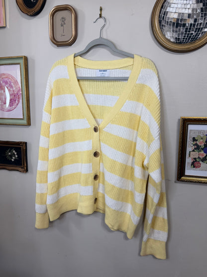 2x Butter Yellow Striped Cardigan