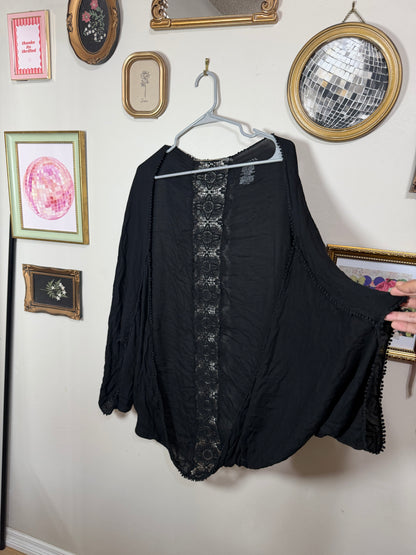 OS (S-XL) Black Boho Kimono