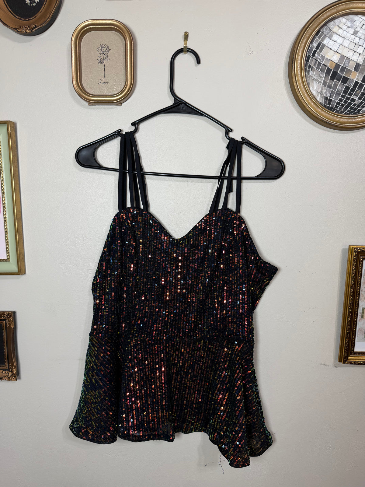 Large Sequins Going Out Tank Top *small call out