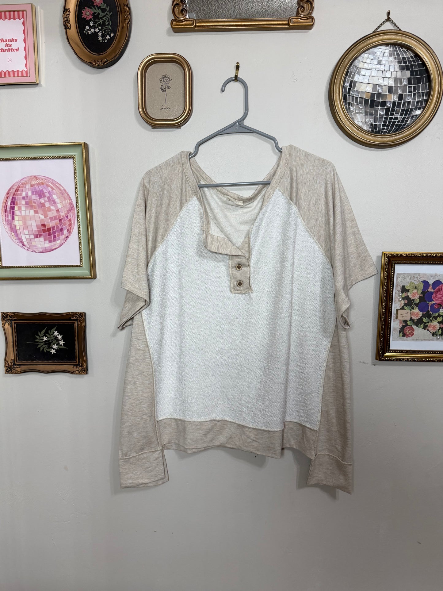 Large Oversized Neutral Top