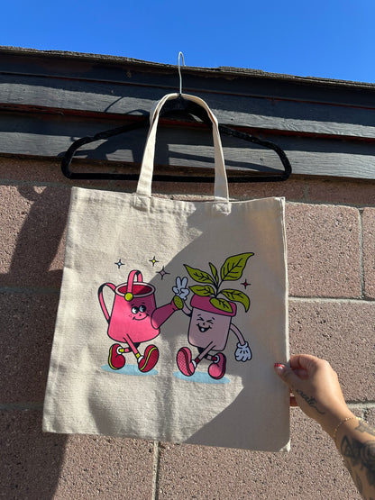 Retro Plants Tote Bag
