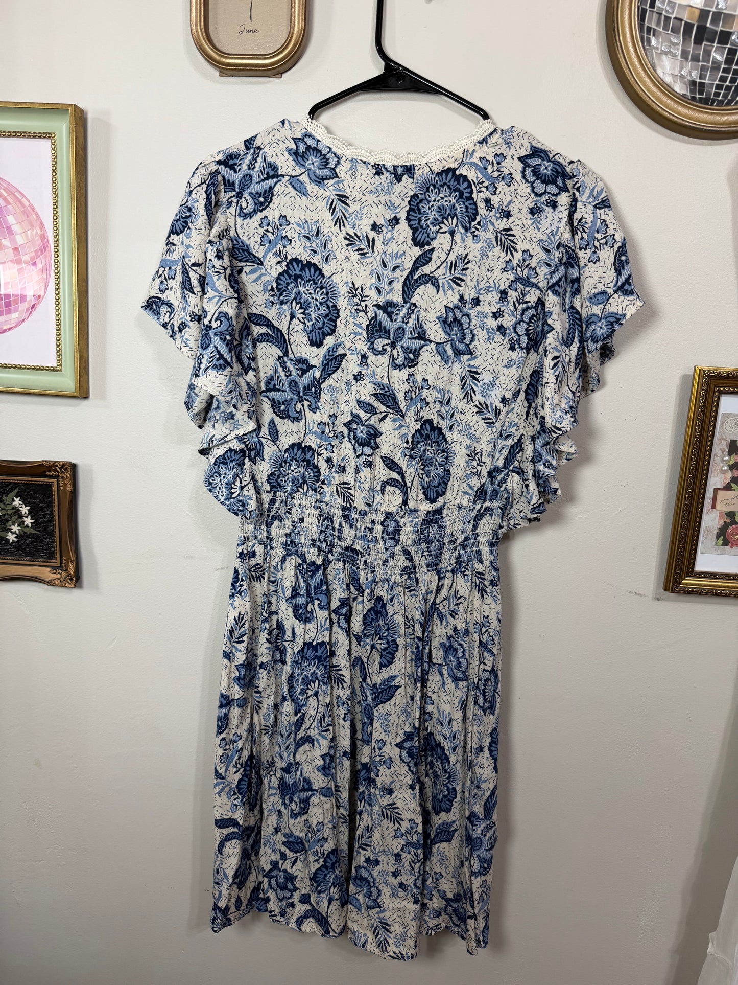 Medium Blue Floral Mini Dress