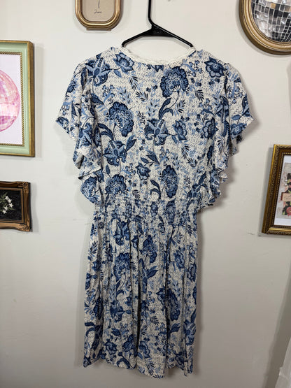 Medium Blue Floral Mini Dress