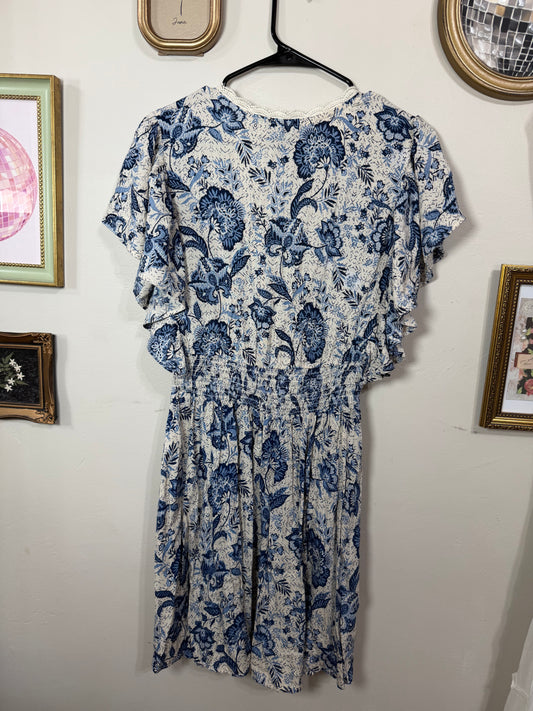 Medium Blue Floral Mini Dress