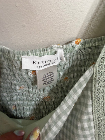 Large Gingham Daisy Top