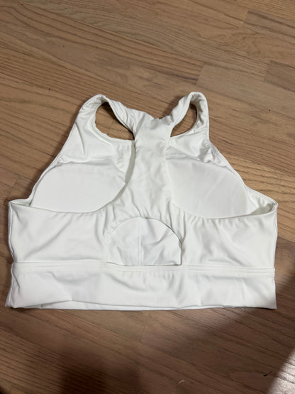 Large White Double Lined Padded Sports Bra