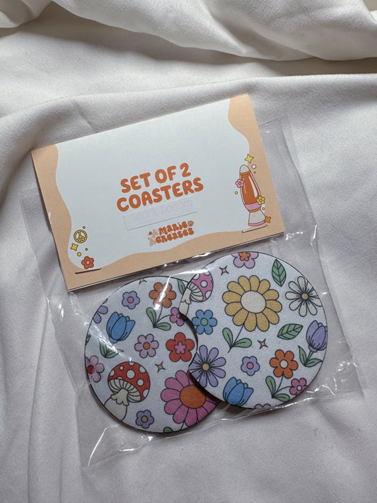 Floral Mushie Car Coaster